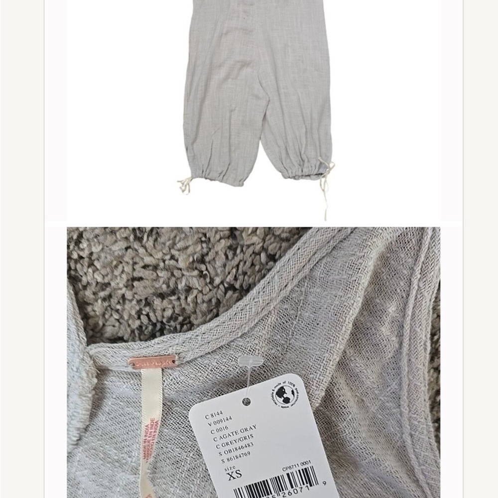 Free People Light Gray Sleeveless Jumpsuit - Picture 4 of 8